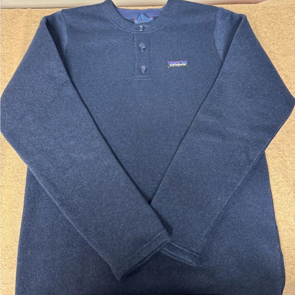 Patagonia Blue Long Sleeve Fleece Henley